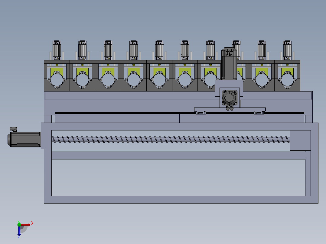 自动攻丝机俯视图
