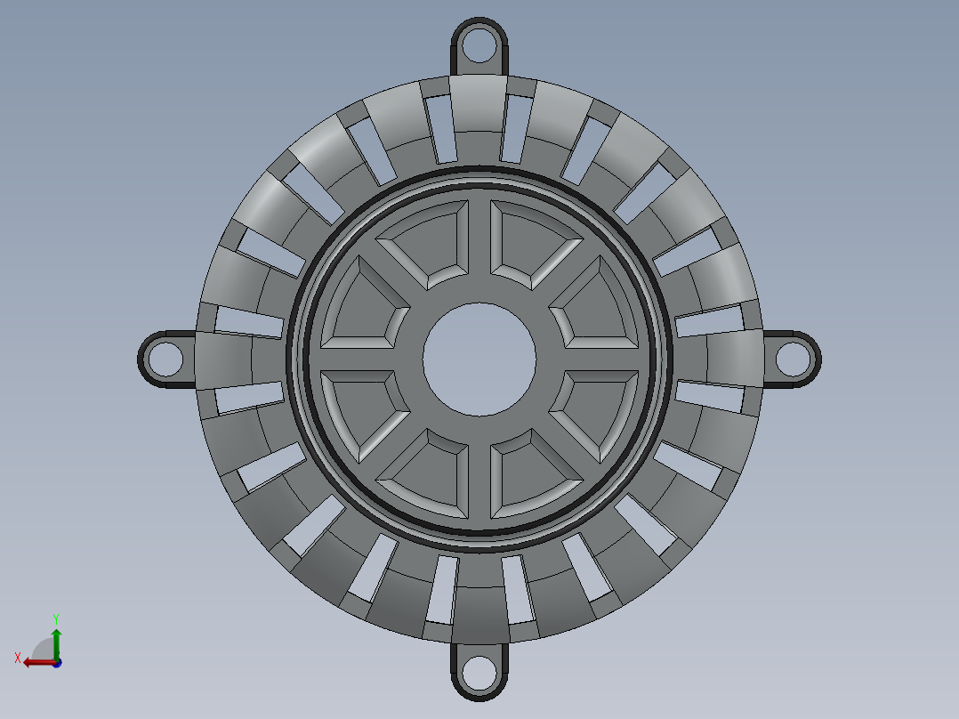 交流发电机外壳后视图