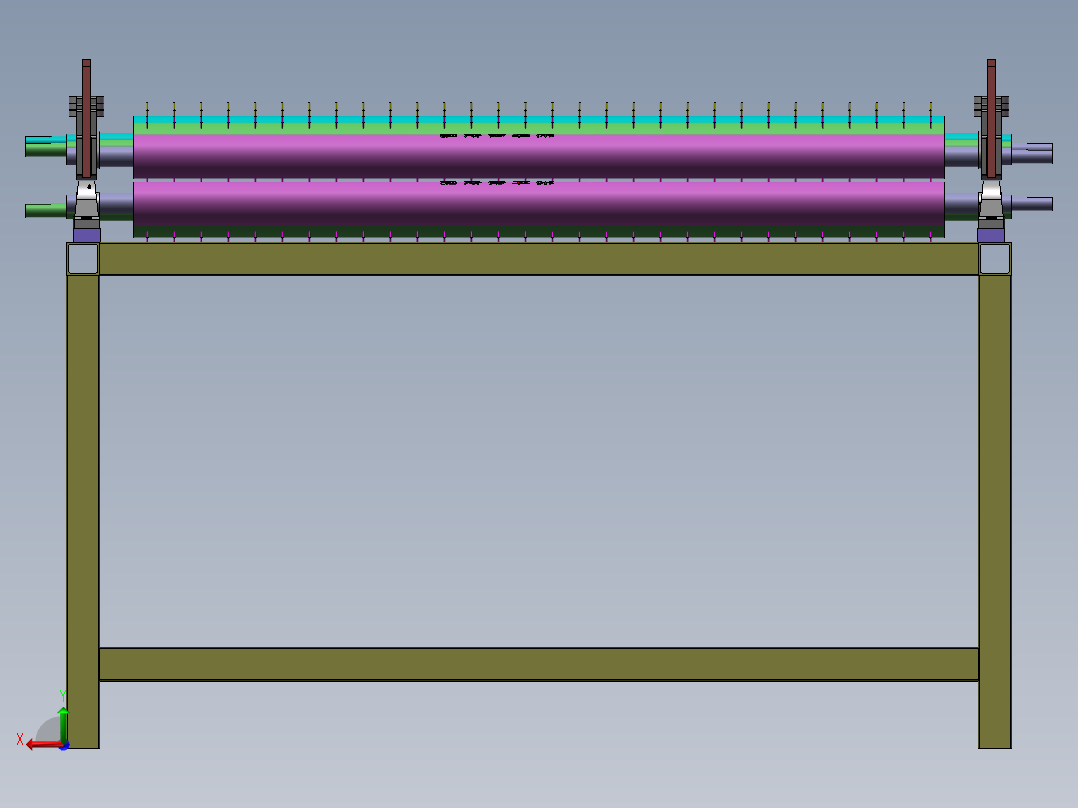 包胶辊海绵辊毛刷辊板材清洗输送机后视图