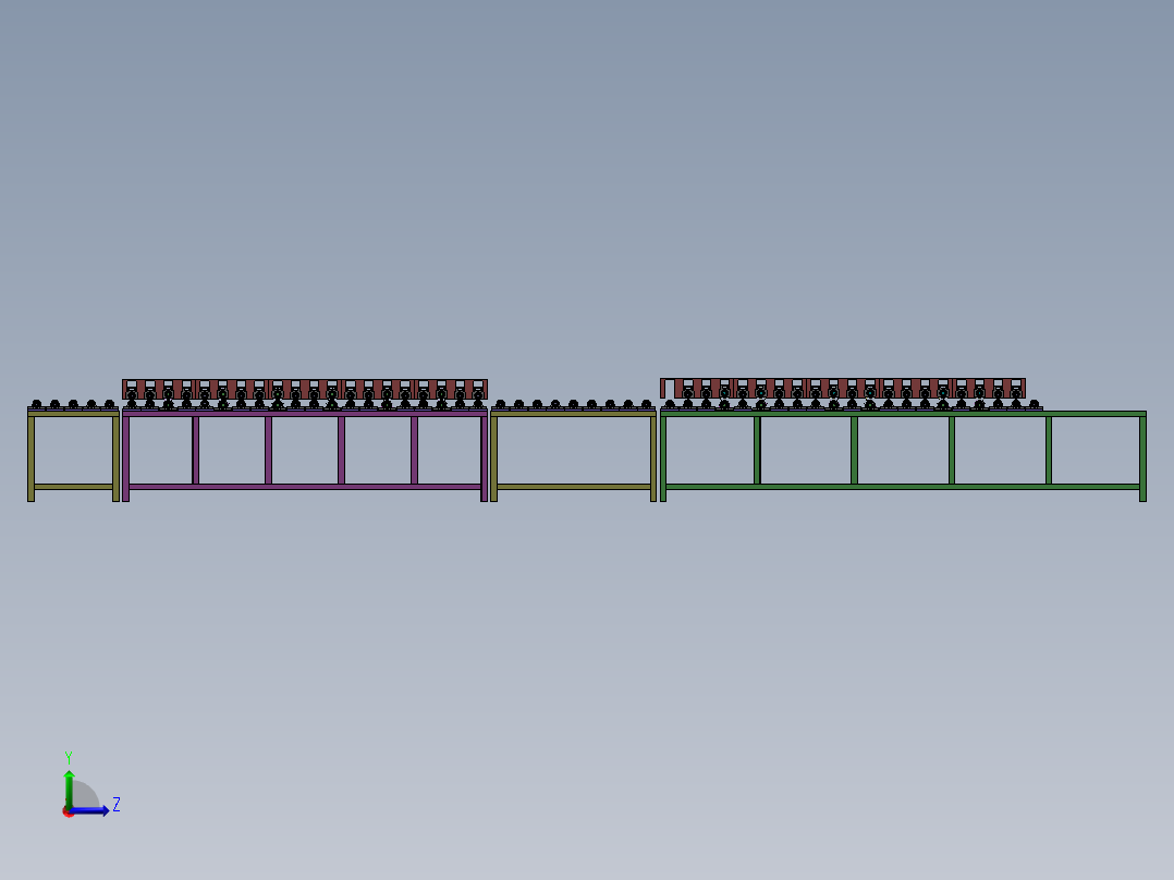 包胶辊海绵辊毛刷辊板材清洗输送机左视图