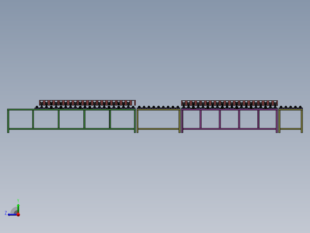 包胶辊海绵辊毛刷辊板材清洗输送机右视图
