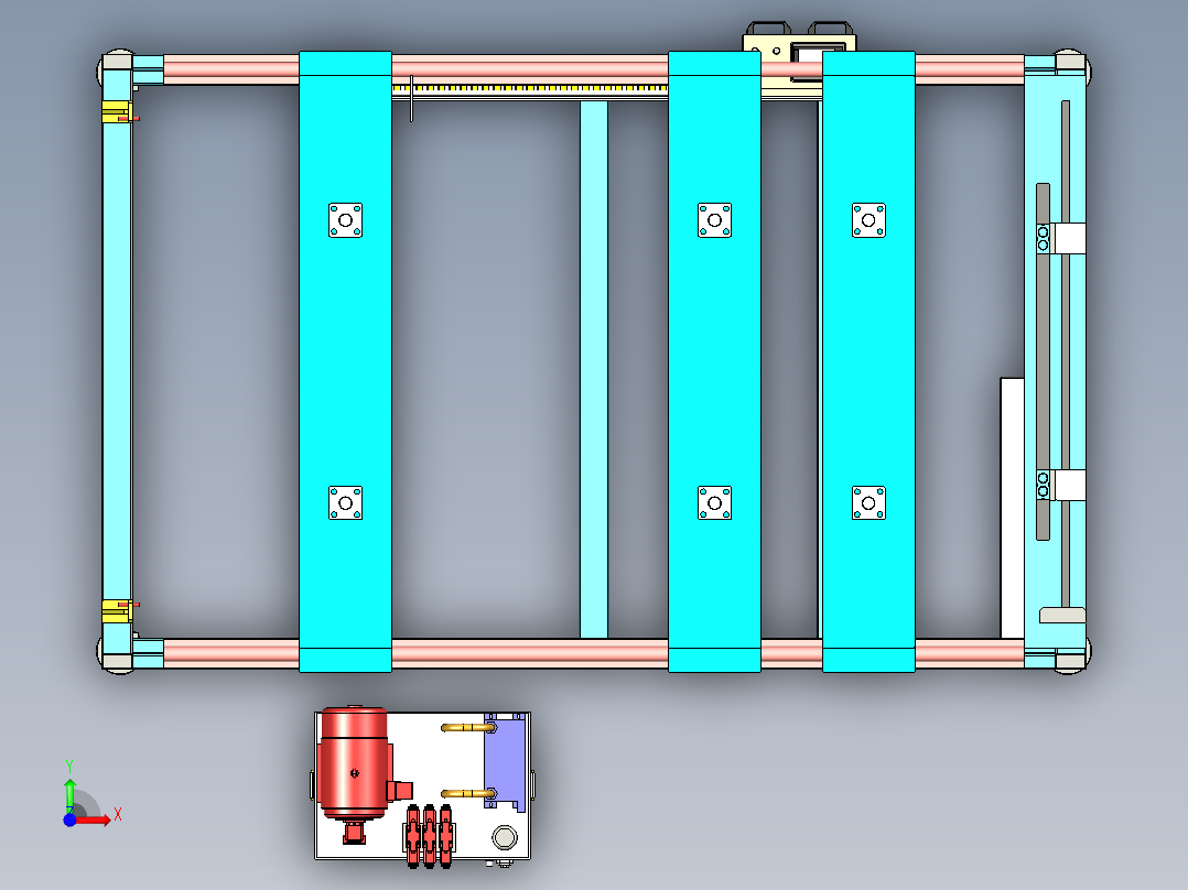 中空板整形、封边、折弯一体机设备前视图