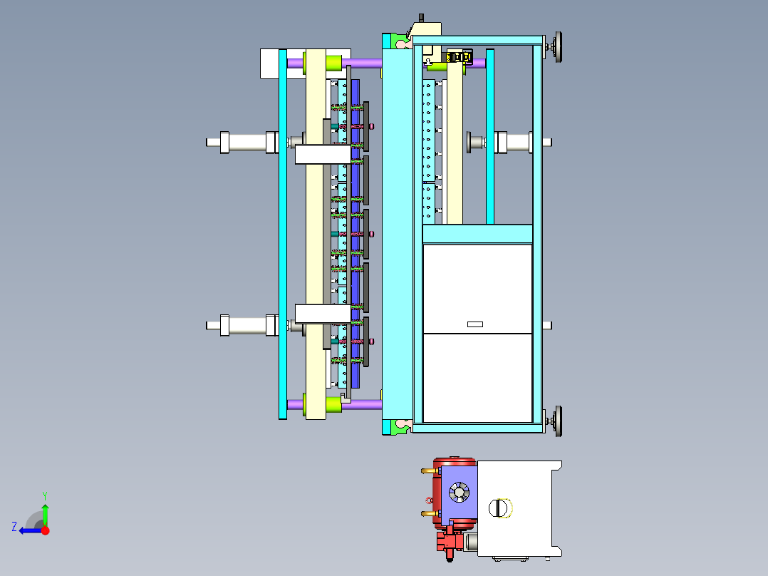 中空板整形、封边、折弯一体机设备右视图