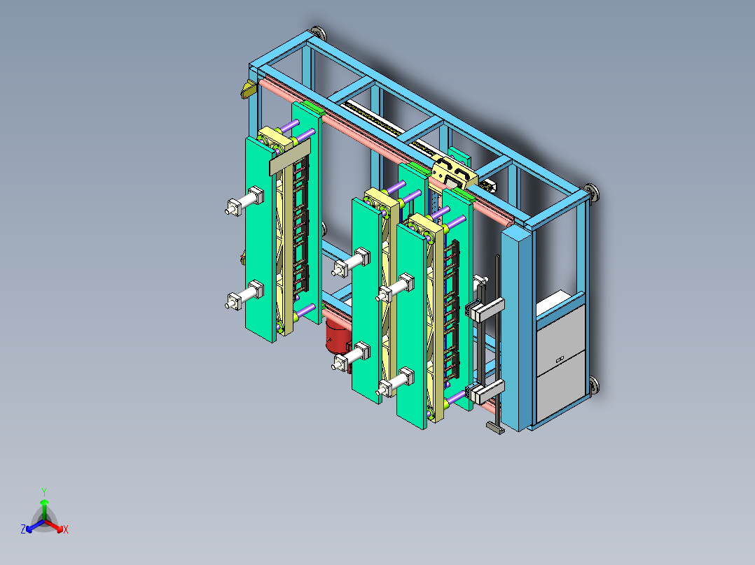 中空板整形、封边、折弯一体机设备正等轴测图