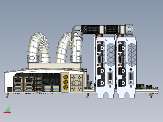 水冷式电脑主板后视缩略图