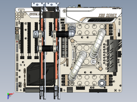 水冷式电脑主板俯视缩略图