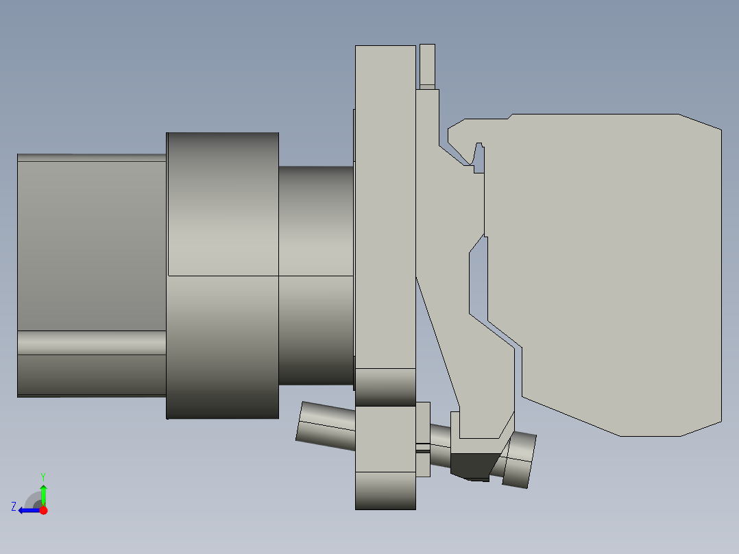 XB2BD21C两位选择开关右视图