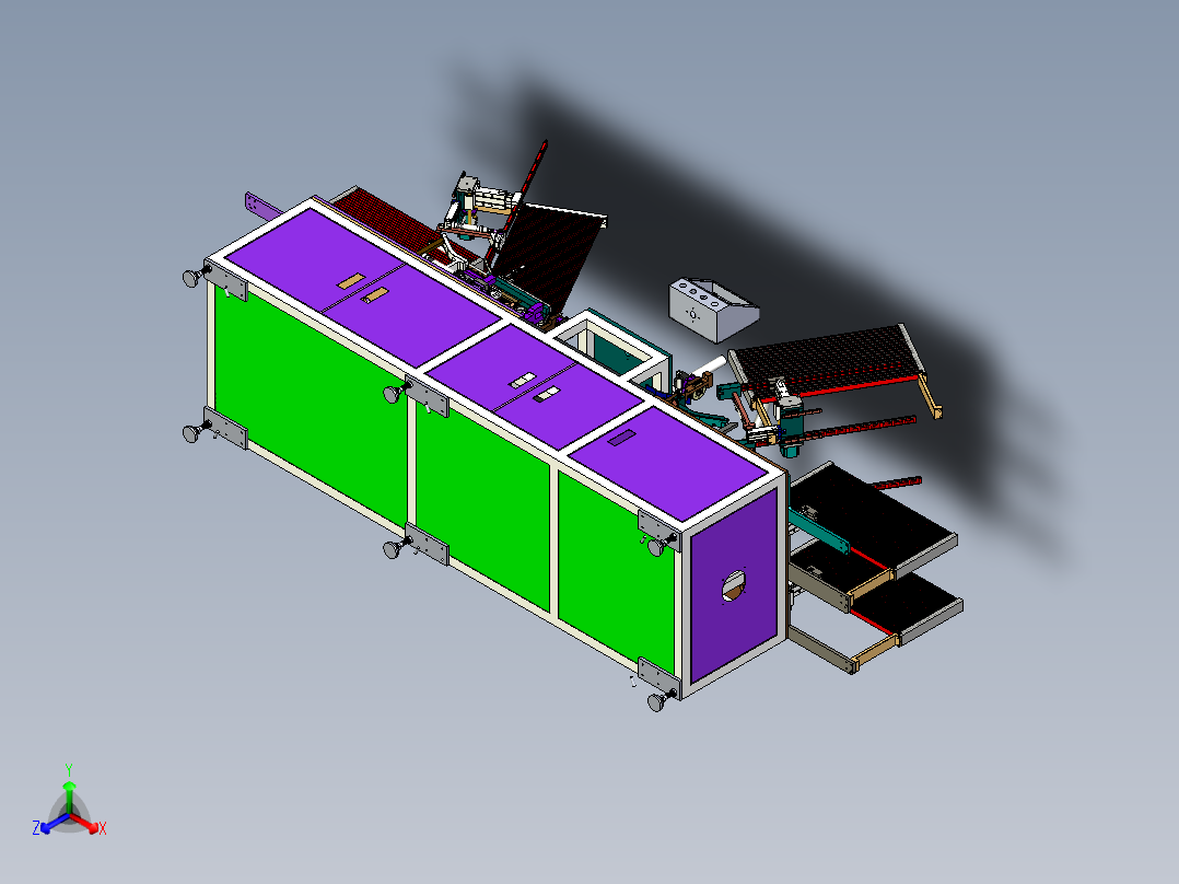 台达SMT之方形SMD元件插件机设备正等轴测图