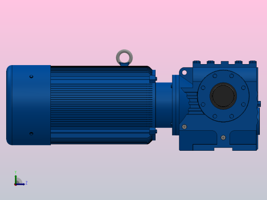 SAZ87小法兰空心轴安装斜齿-蜗轮蜗杆减速机SAZ87-YVE11-4P-13.6-M1-0°-B左视缩略图