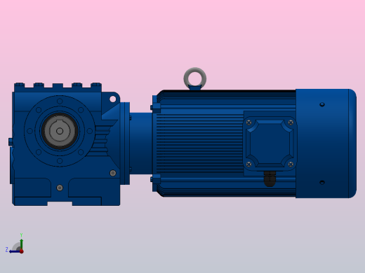 SAZ87小法兰空心轴安装斜齿-蜗轮蜗杆减速机SAZ87-YVE11-4P-13.6-M1-0°-B右视缩略图