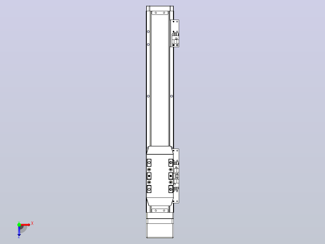 滚珠丝杠直线轴内置导轨TPA-GCR-50-1210C-L250-MP-M10-N3俯视图