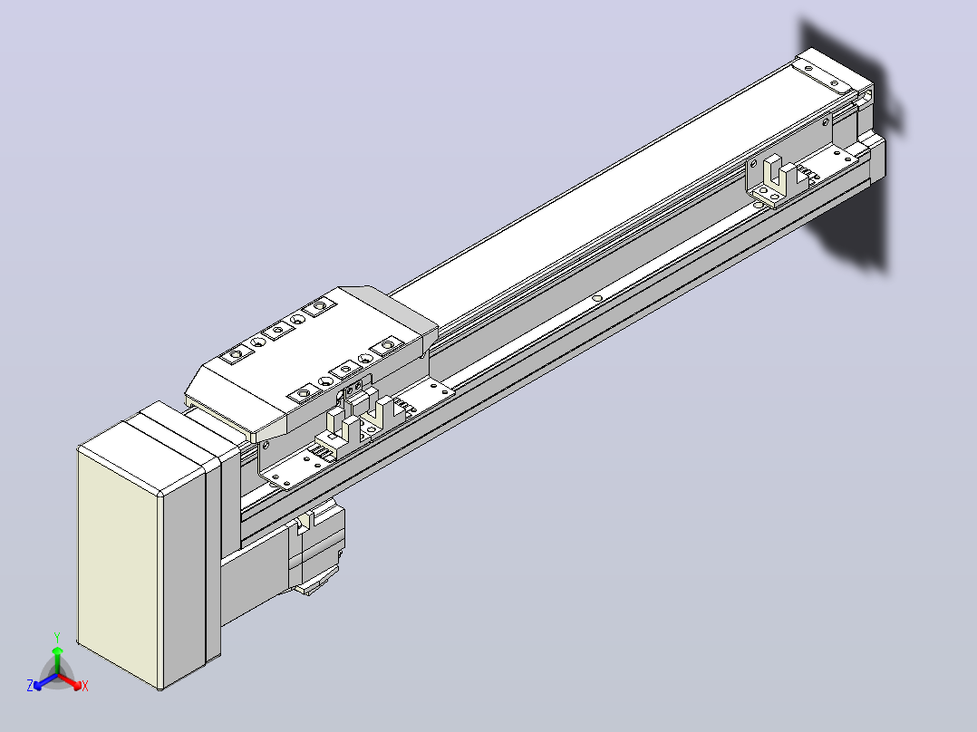 滚珠丝杠直线轴内置导轨TPA-GCR-50-1210C-L250-MP-M10-N3正等轴测图