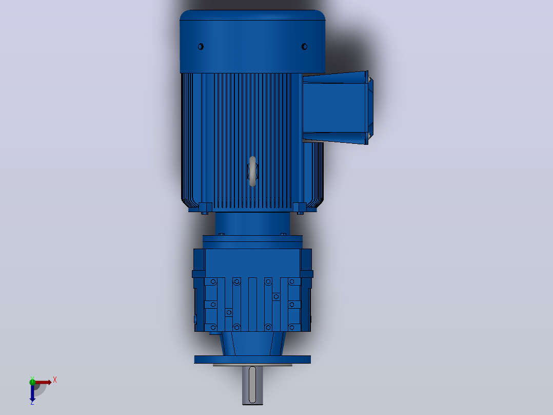 RF27法兰轴伸式安装斜齿轮减速机RF27-Y0.75-4P-80-M1-0°-Φ140俯视图