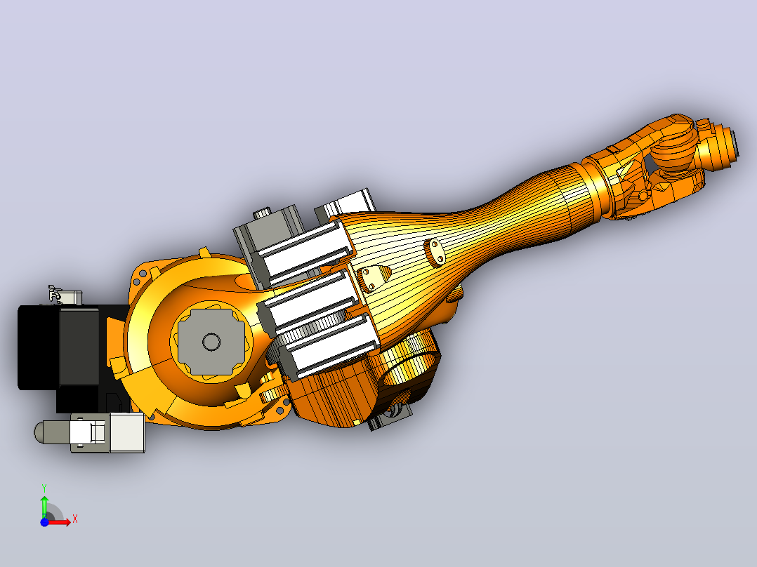 kuka 1400 六轴机器人三维模型图纸前视图
