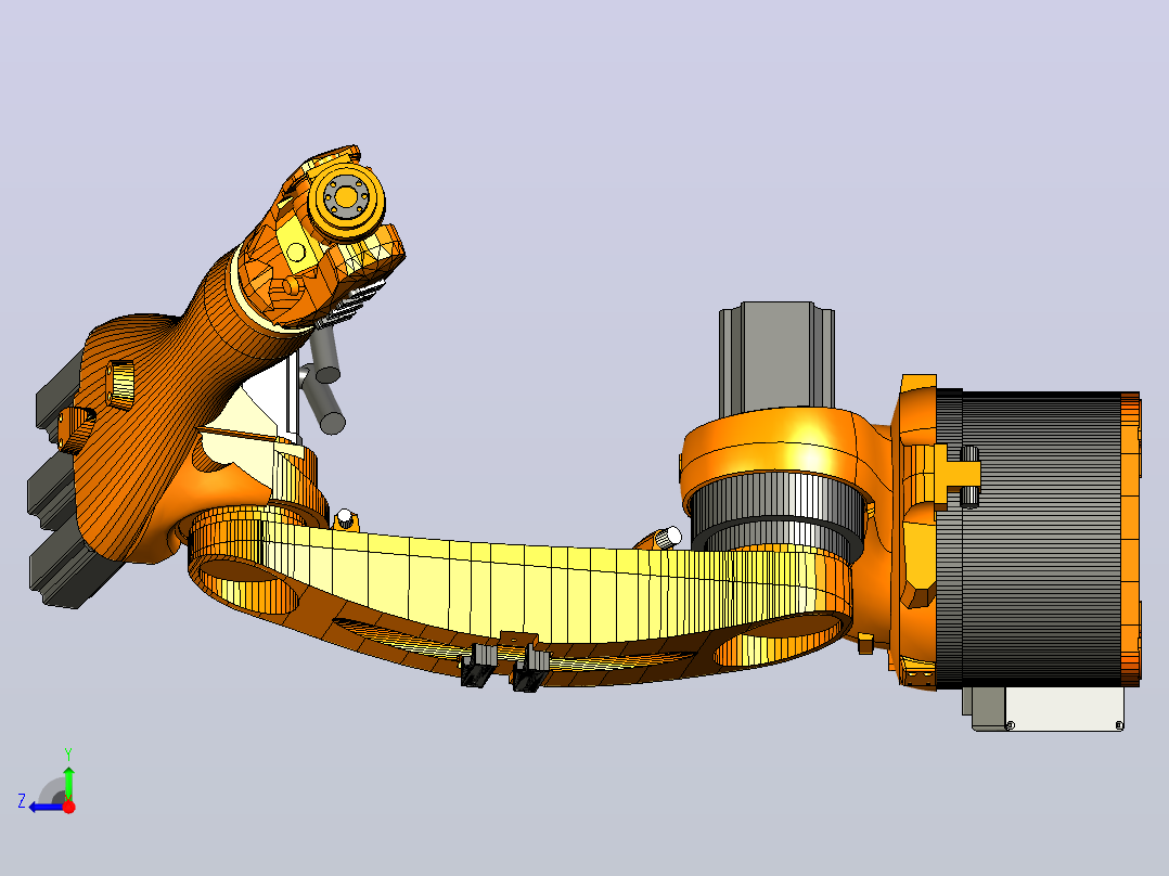 kuka 1400 六轴机器人三维模型图纸右视图