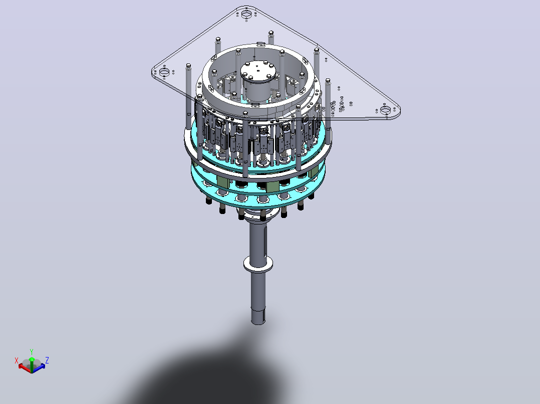 瓶子螺纹加工头3D图纸 Solidworks设计主视图