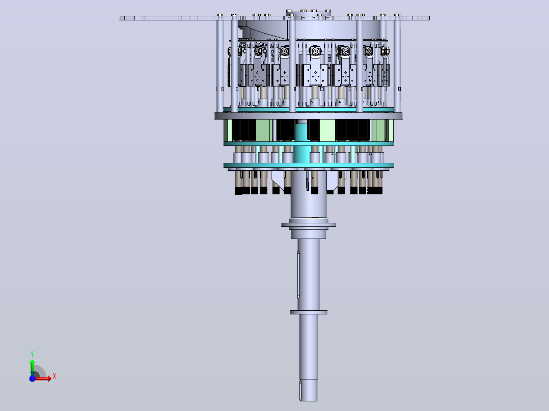 瓶子螺纹加工头3D图纸 Solidworks设计前视图