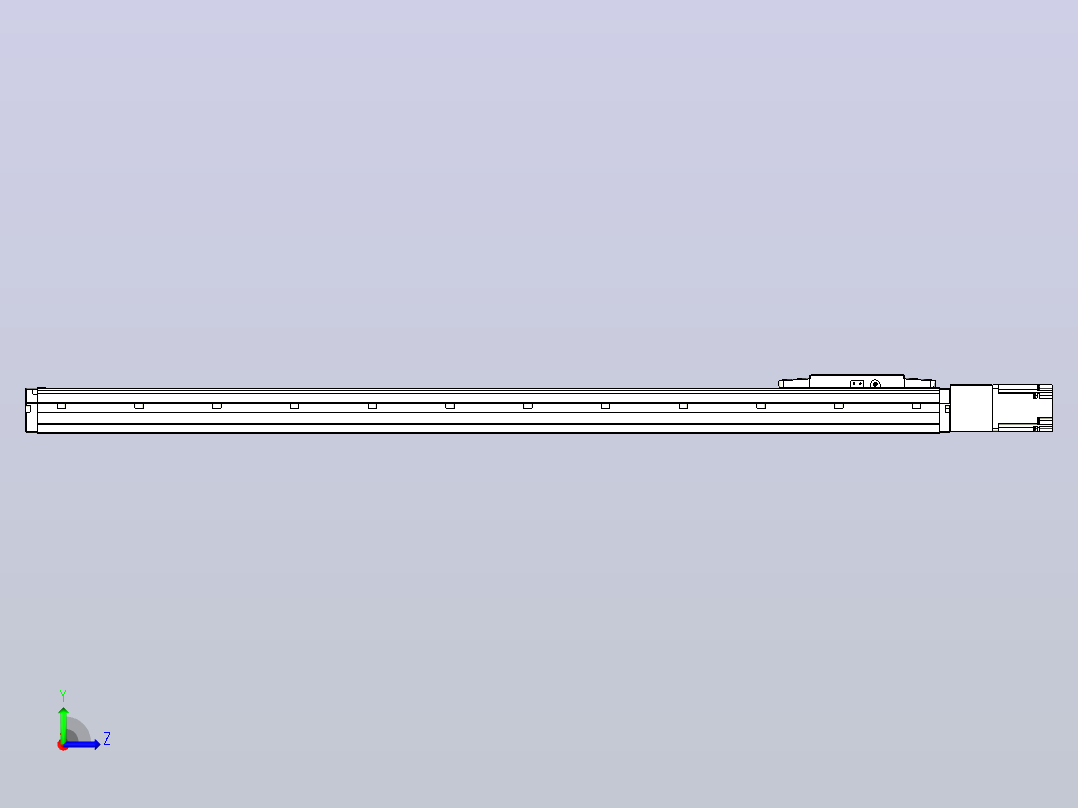 滚珠丝杠直线轴内置导轨TPA-GCR-120-1610C-L950-M-M40-N3左视图