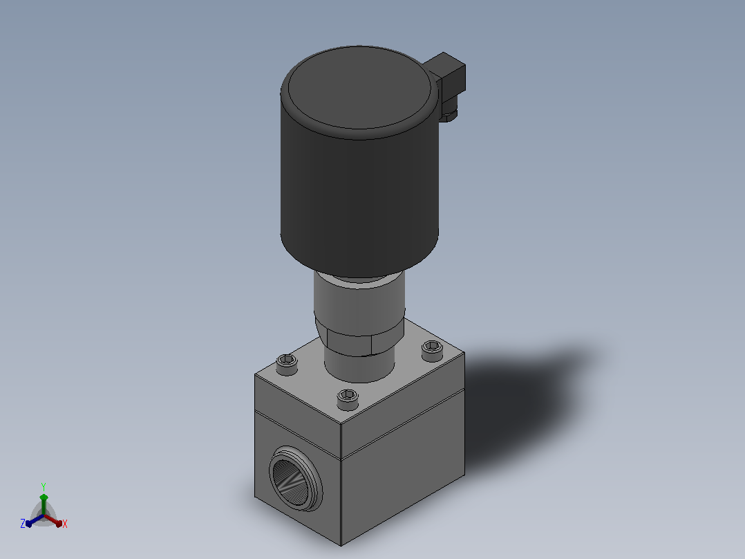 ZCG系列高压电磁阀[ZCG-16.0-20-F-B-K]通径20mm主视图