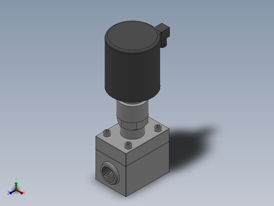 ZCG系列高压电磁阀[ZCG-16.0-20-F-B-K]通径20mm正等轴测图