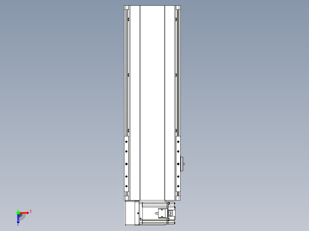 皮带直线轴半封闭可选导轨TPA-HNB-202D-140-L350-LU-C-P75-N3俯视图