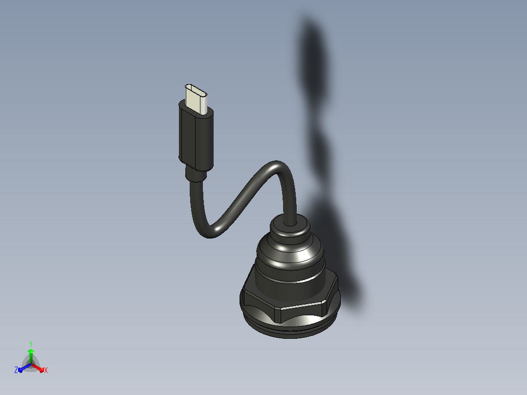 USB-C隔板连接器正等轴测图