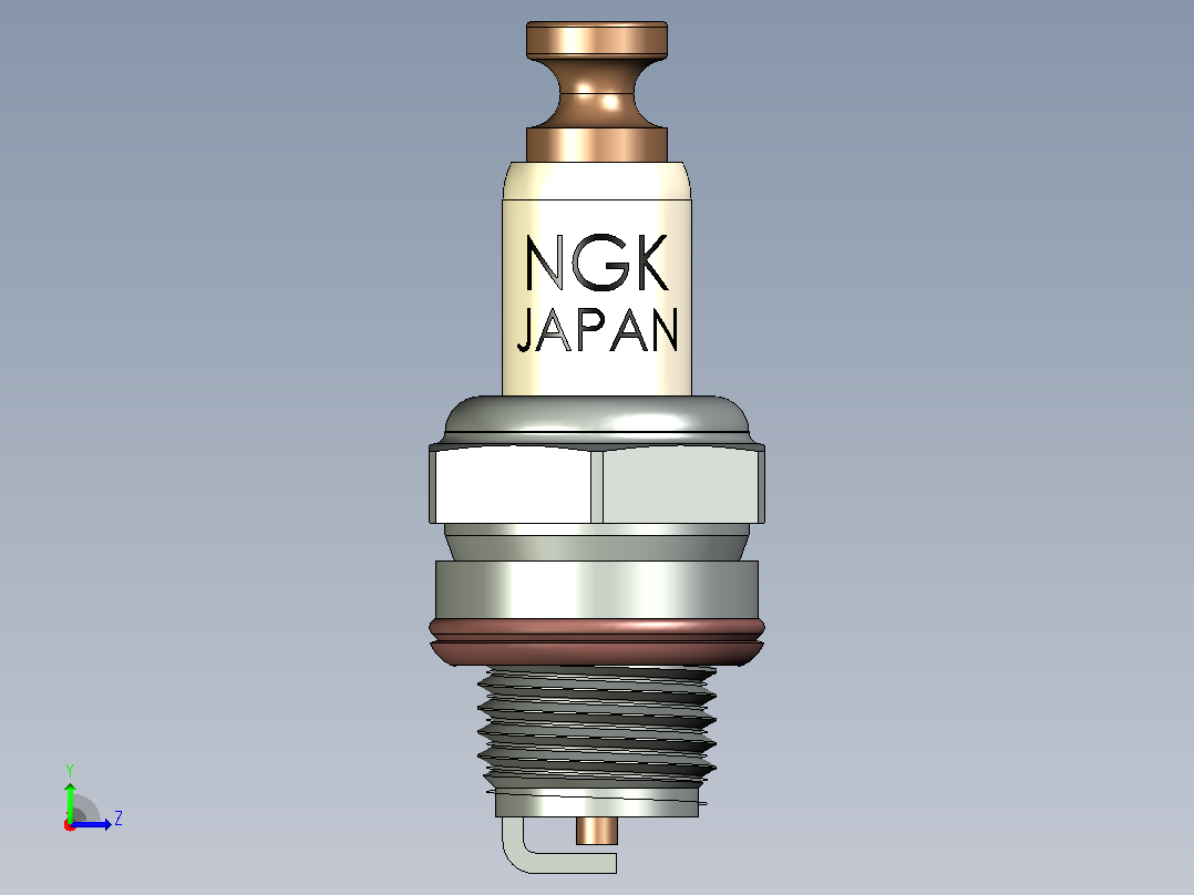 NGK CM-6火花塞左视图