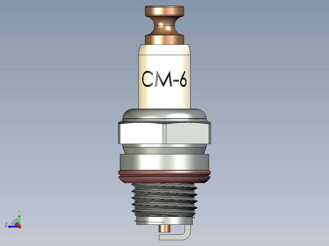 NGK CM-6火花塞右视图