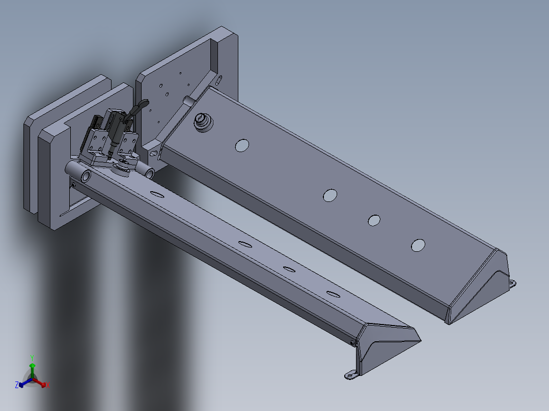 控制面板组件 左侧右侧装配夹具正等轴测图