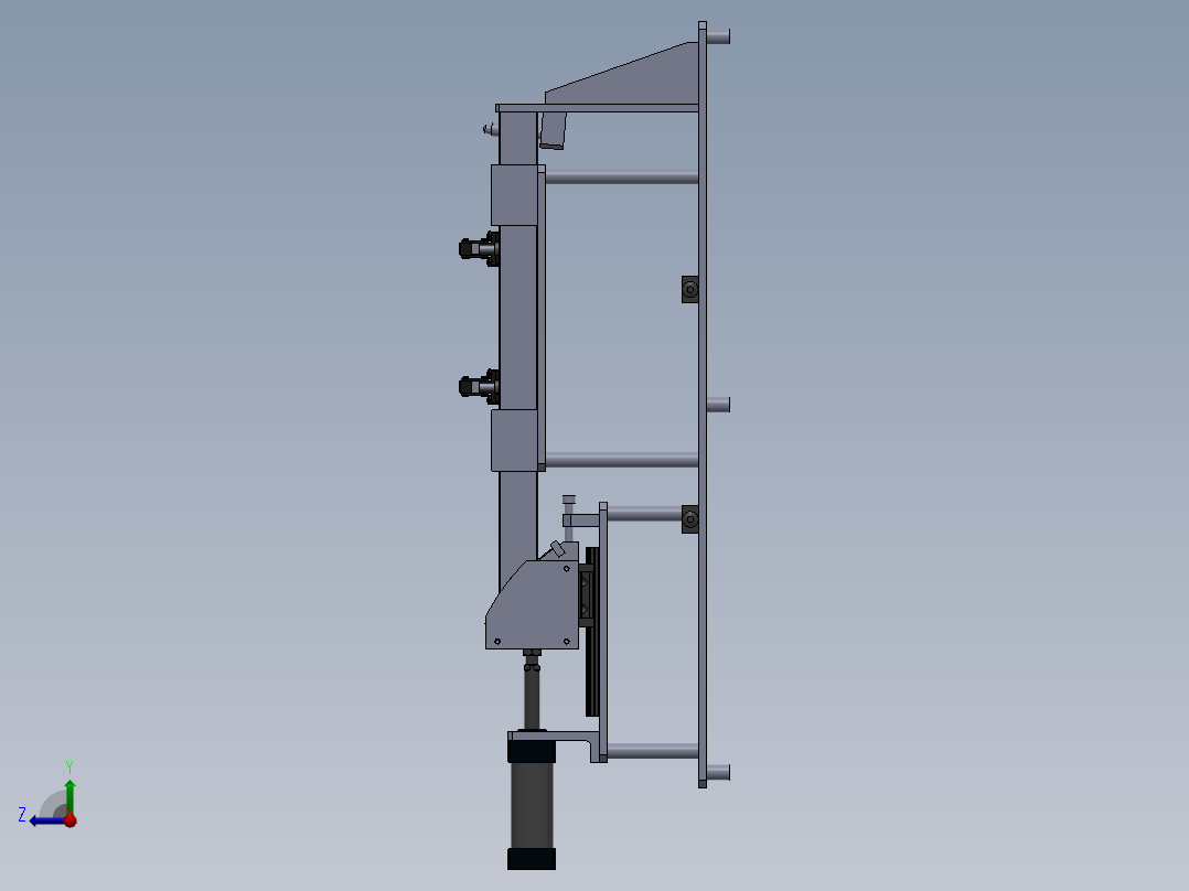 右脚组件焊接夹具右视图