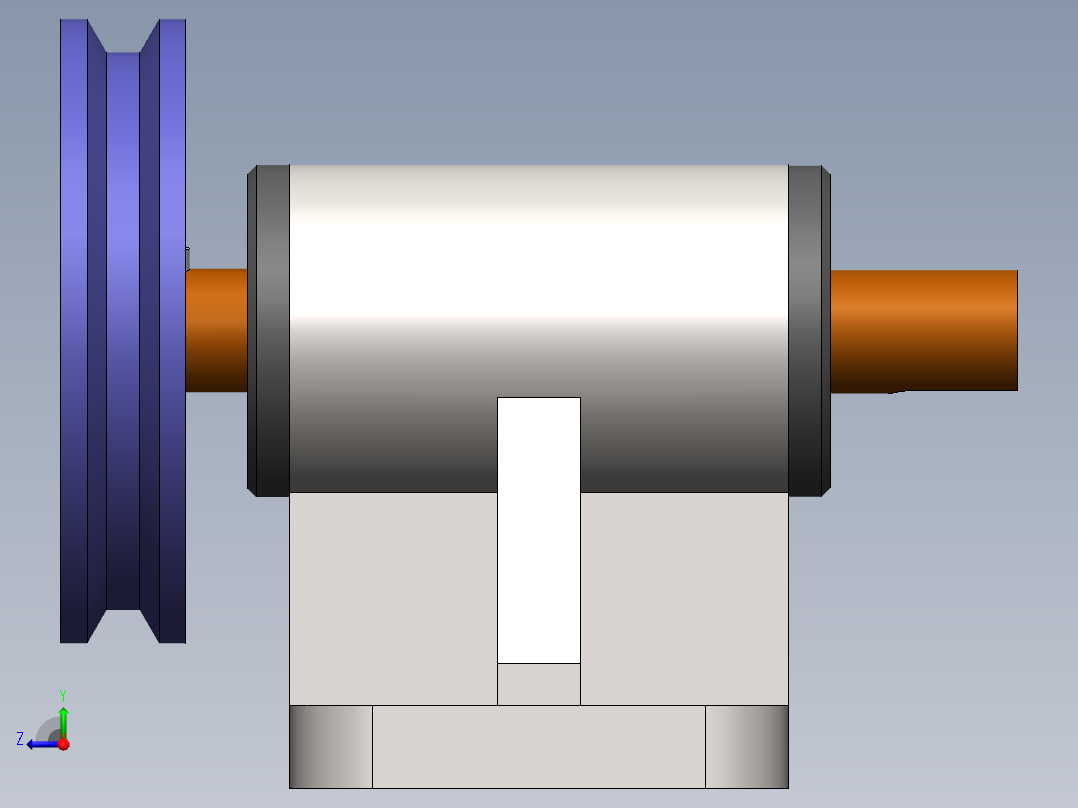 传动装配体右视图