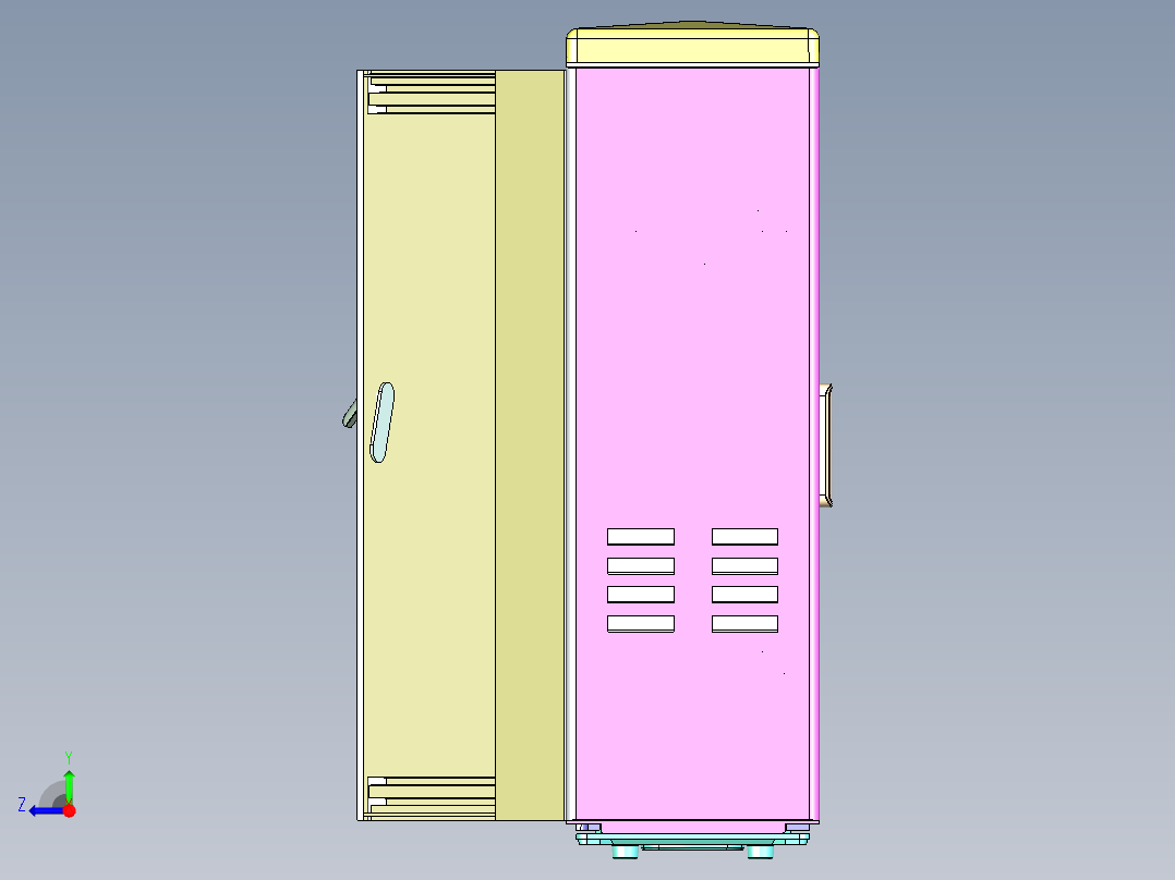 电话线柜右视图