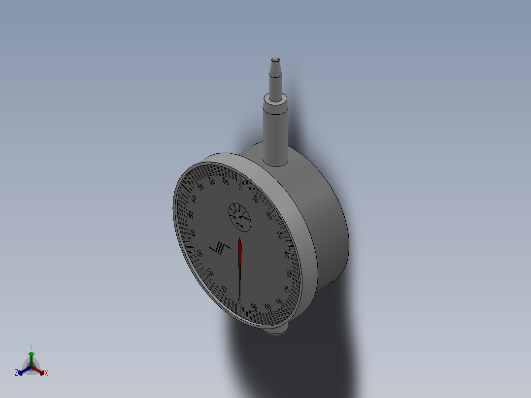 成量机械百分表（0-5大表）正等轴测图