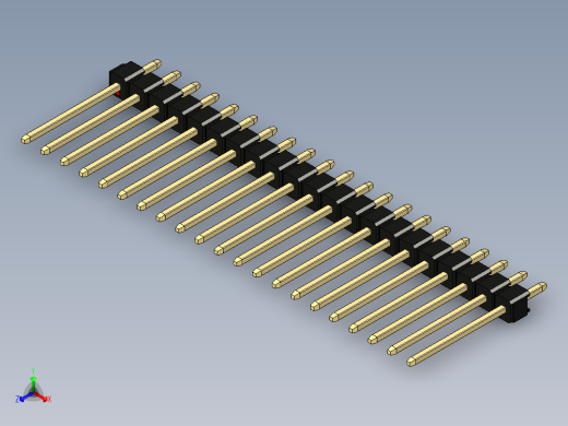 彩色公头100mil（2.54mm）系列-DS1021_black_1x21p_100mil_Type5_rev1.0