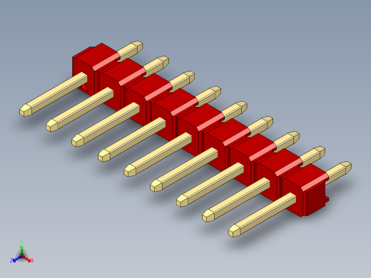 彩色公头100mil（2.54mm）系列-DS1021_red_1x09p_100mil_Type1_rev1.0