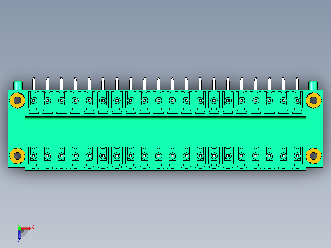 DEGSON 15EDG（公头） 3.81mm 螺钉锁紧，插拔式接线端子 FullPack-15EDGRTM-3.81-40P-14-00AH俯视图