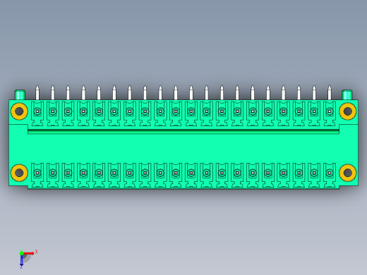 DEGSON 15EDG（公头） 3.81mm 螺钉锁紧，插拔式接线端子 FullPack-15EDGRTM-3.81-40P-14-00AH俯视缩略图