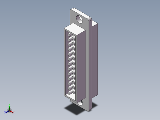 DB25串口公接头正等轴测缩略图