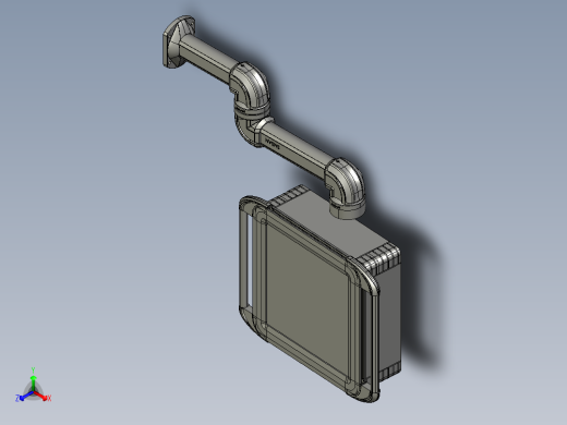 向下固定底座+转角+中间连接器+90度箱体连接器+控制箱正等轴测缩略图