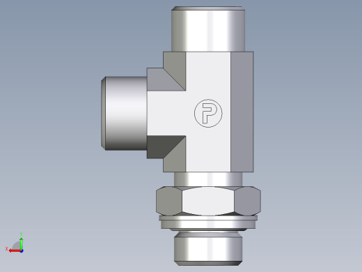 卡套式工业通用硬管接头EO_Adjustable_locknut_run_tee_LEE12LROMDCF后视缩略图