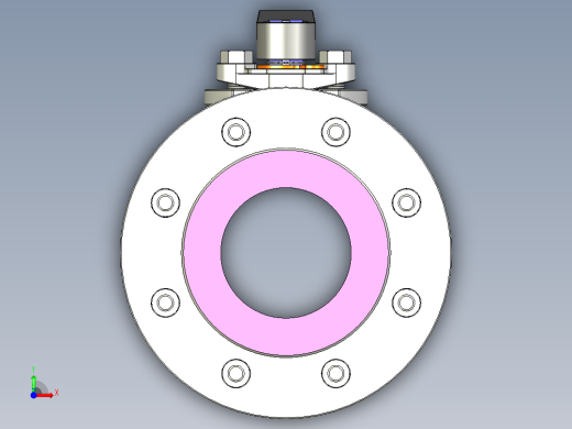 管道手动球阀-水管开关阀-手动阀门User Library-Flange C300DN100前视缩略图