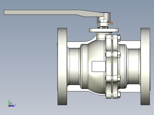 管道手动球阀-水管开关阀-手动阀门User Library-Flange C300DN100左视缩略图