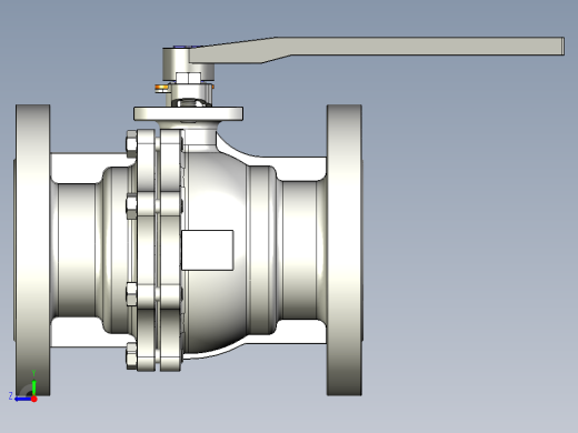 管道手动球阀-水管开关阀-手动阀门User Library-Flange C300DN100右视缩略图