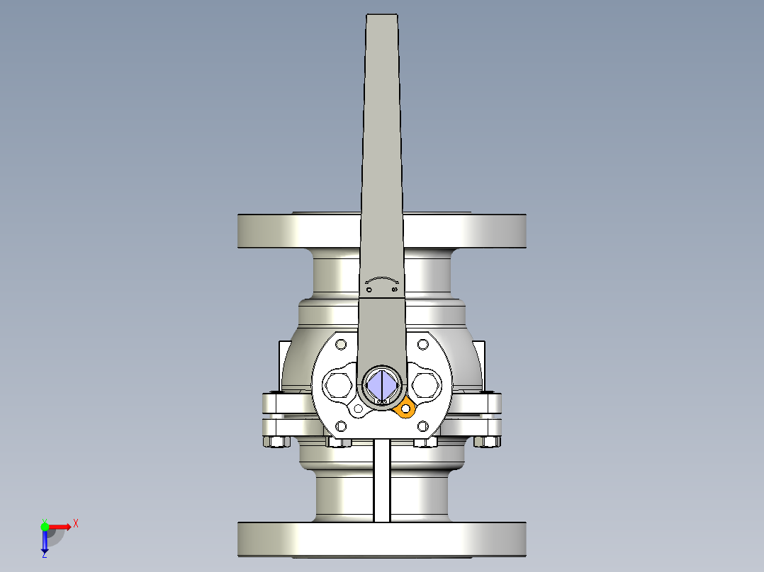 管道手动球阀-水管开关阀-手动阀门User Library-Flange C300DN100俯视图