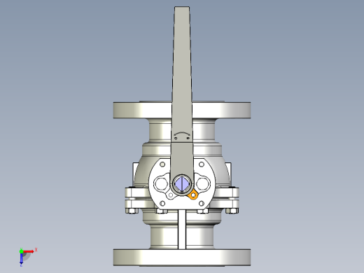 管道手动球阀-水管开关阀-手动阀门User Library-Flange C300DN100俯视缩略图