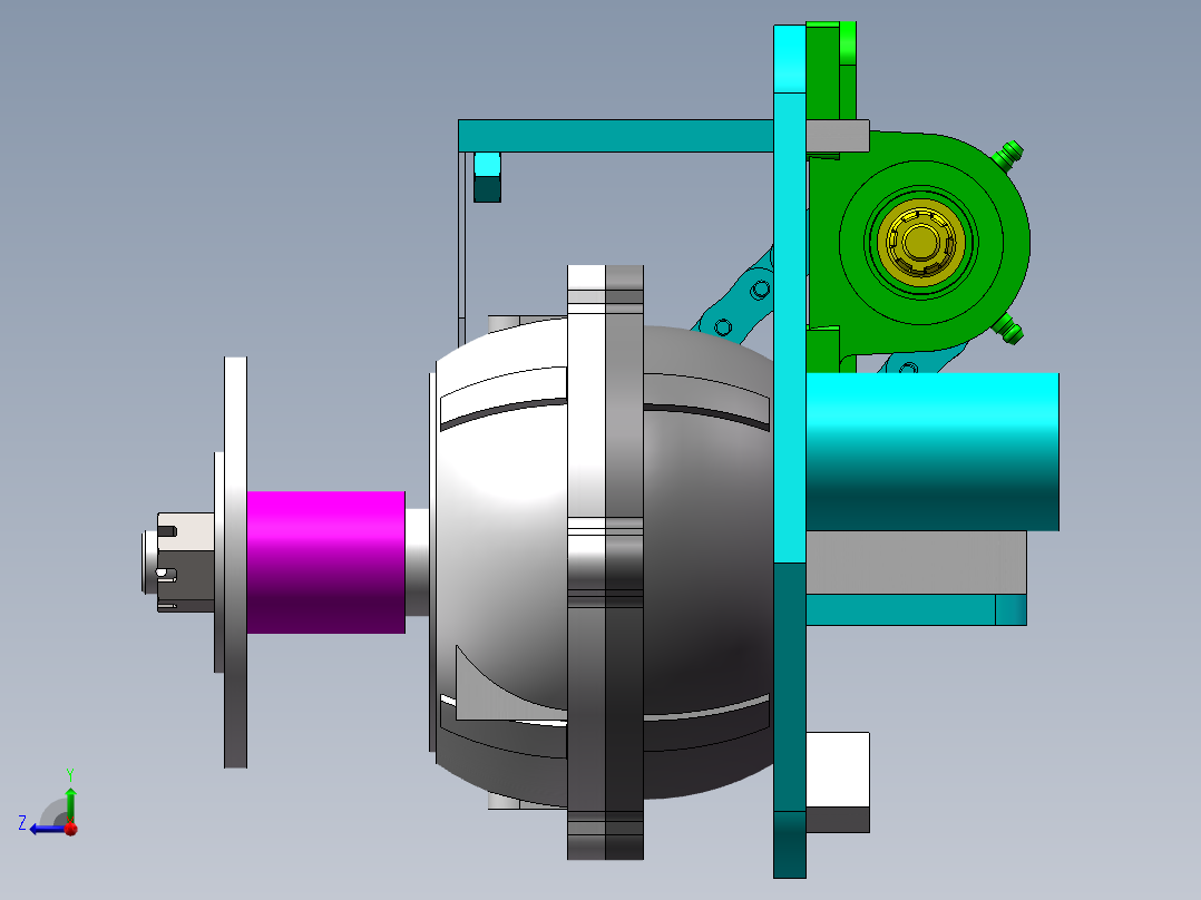 八轮遥控山地车——遥控电动全地形运输车总装右视图