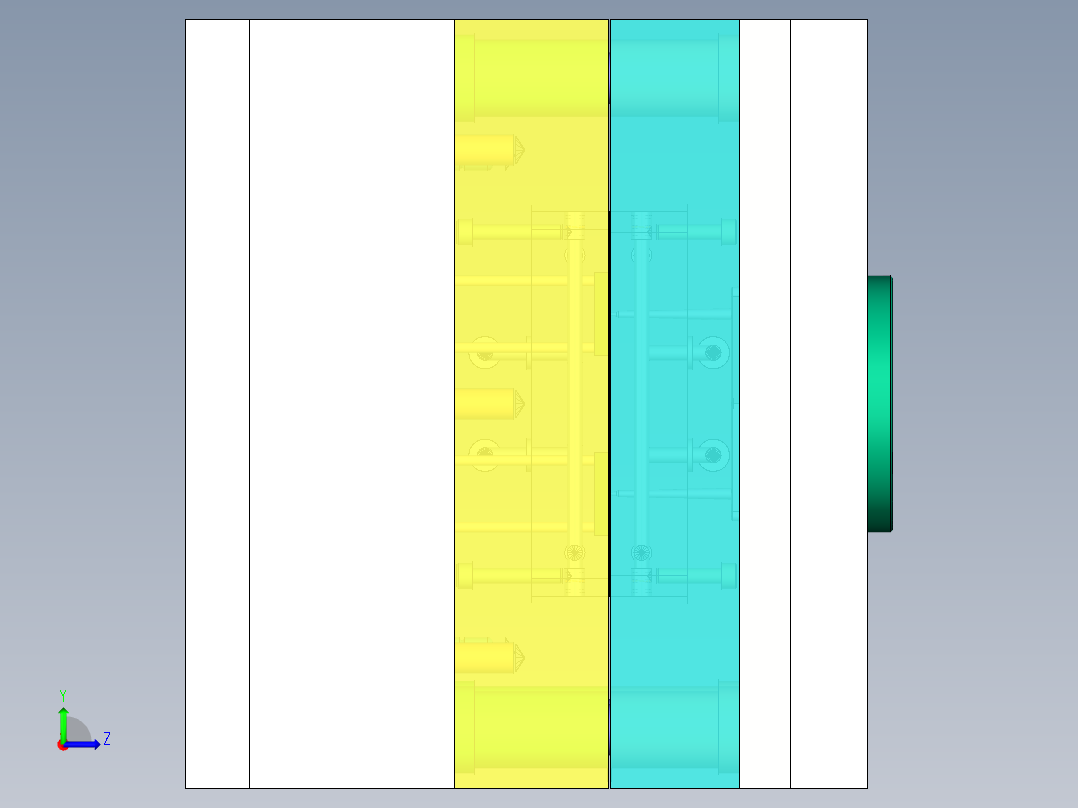 绝缘板注塑模具设计图纸-一模四腔含三维UG模具+CAD图纸+说明书左视图