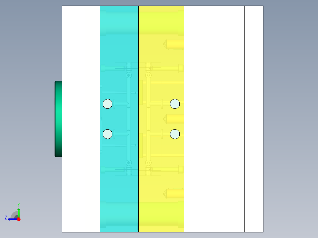 绝缘板注塑模具设计图纸-一模四腔含三维UG模具+CAD图纸+说明书右视图
