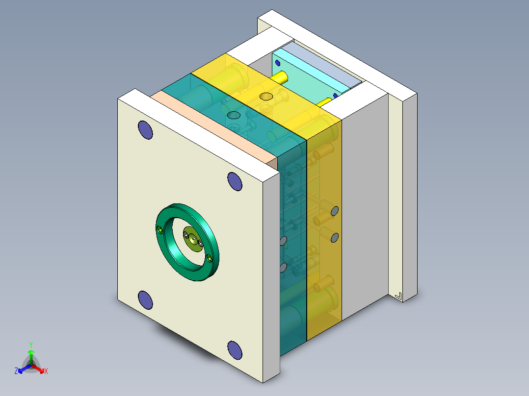 绝缘板注塑模具设计图纸-一模四腔含三维UG模具+CAD图纸+说明书正等轴测图