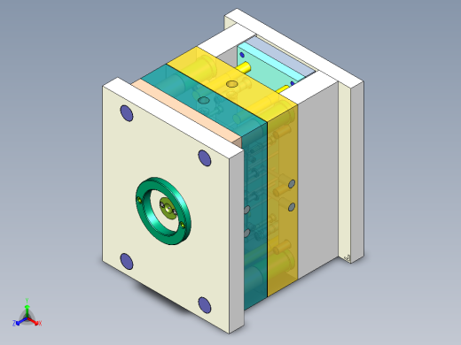 绝缘板注塑模具设计图纸-一模四腔含三维UG模具+CAD图纸+说明书正等轴测缩略图